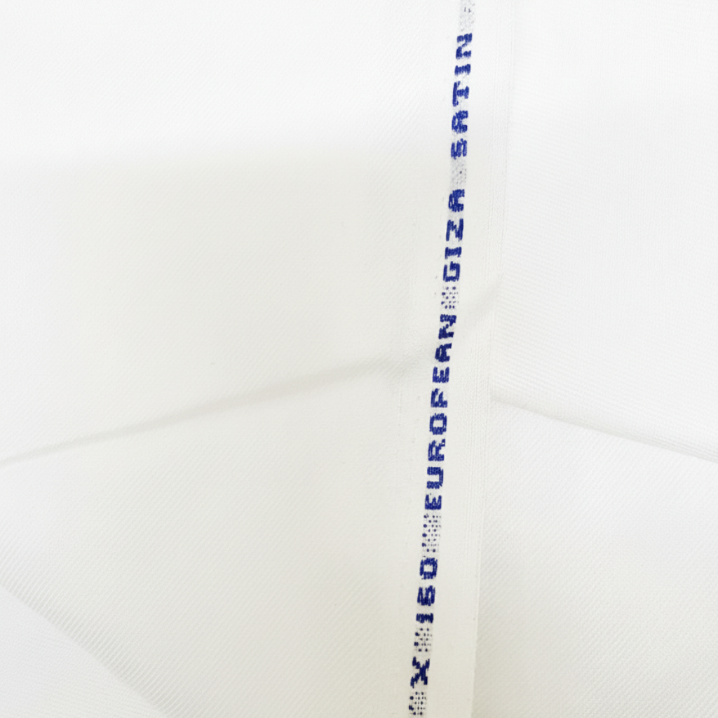 160×160 European Giza Satin White Fabric — for Shirts & Kurtas