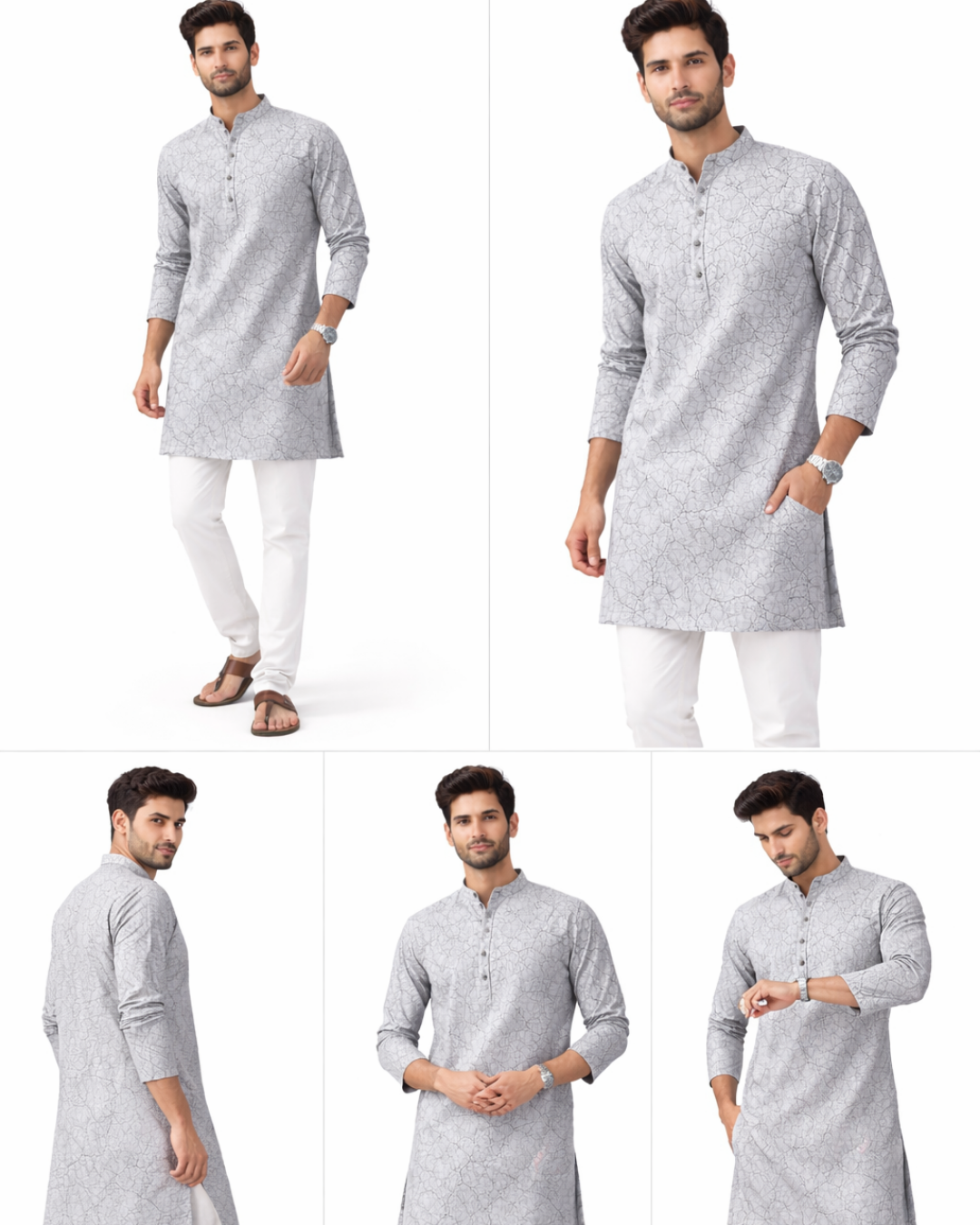 Classic Printed Starch Cotton – Luxury Shirt & Kurta Fabric