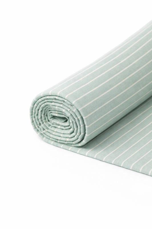 Mint Green Vertical Pin Stripe Cotton Fabric