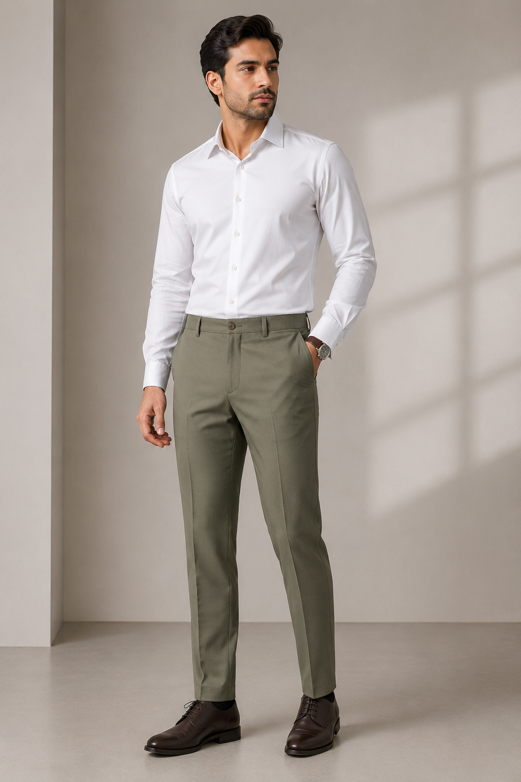 Trouser Fabric - Olive Green