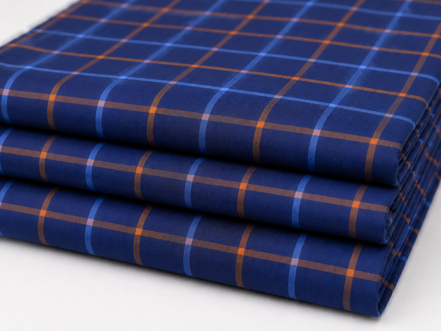 100% Cotton Windowpane Checks Soft Fabric