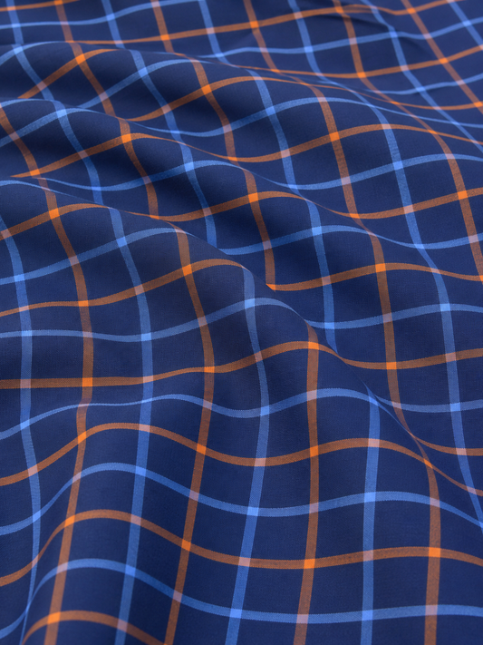 100% Cotton Windowpane Checks Soft Fabric