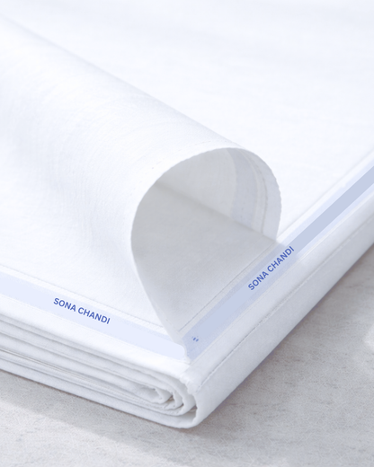 Sona Chandi White Fabric — for Shirts & Kurtas