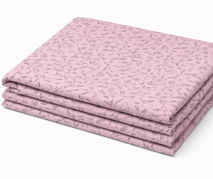 Blush Pink Micro Leaf Premium Cotton Fabric