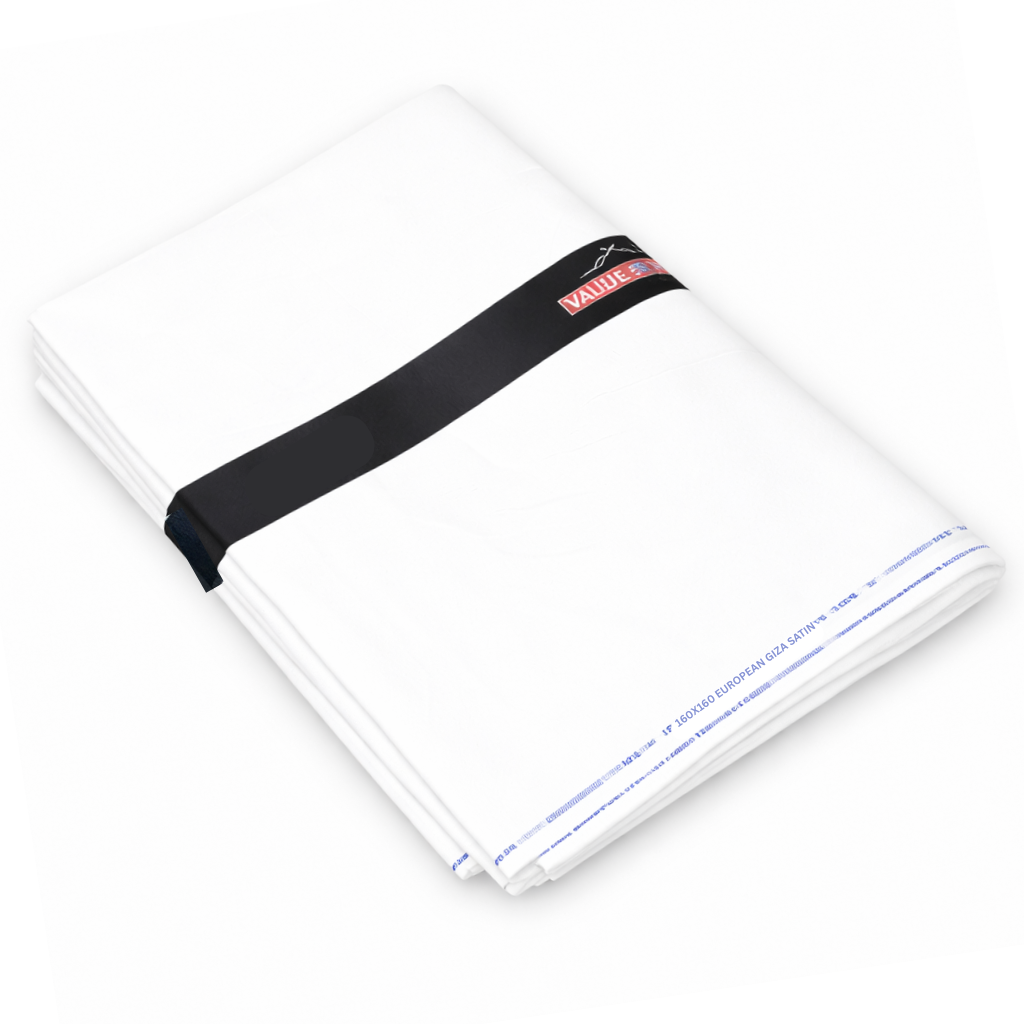 160×160 European Giza Satin White Fabric — for Shirts & Kurtas