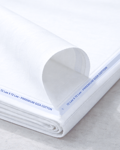 72 Lee x 72 Lee Premium Giza Cotton White Fabric — for Shirts & Kurtas
