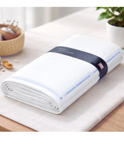 60 Lee x 60 Lee Premium Giza Cotton White Fabric — for Shirts & Kurtas