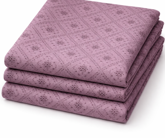 Mauve Micro Buti Geometric Cotton Fabric
