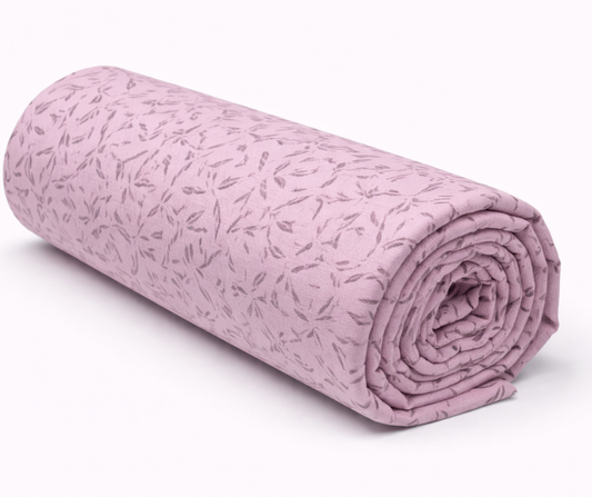 Blush Pink Micro Leaf Premium Cotton Fabric