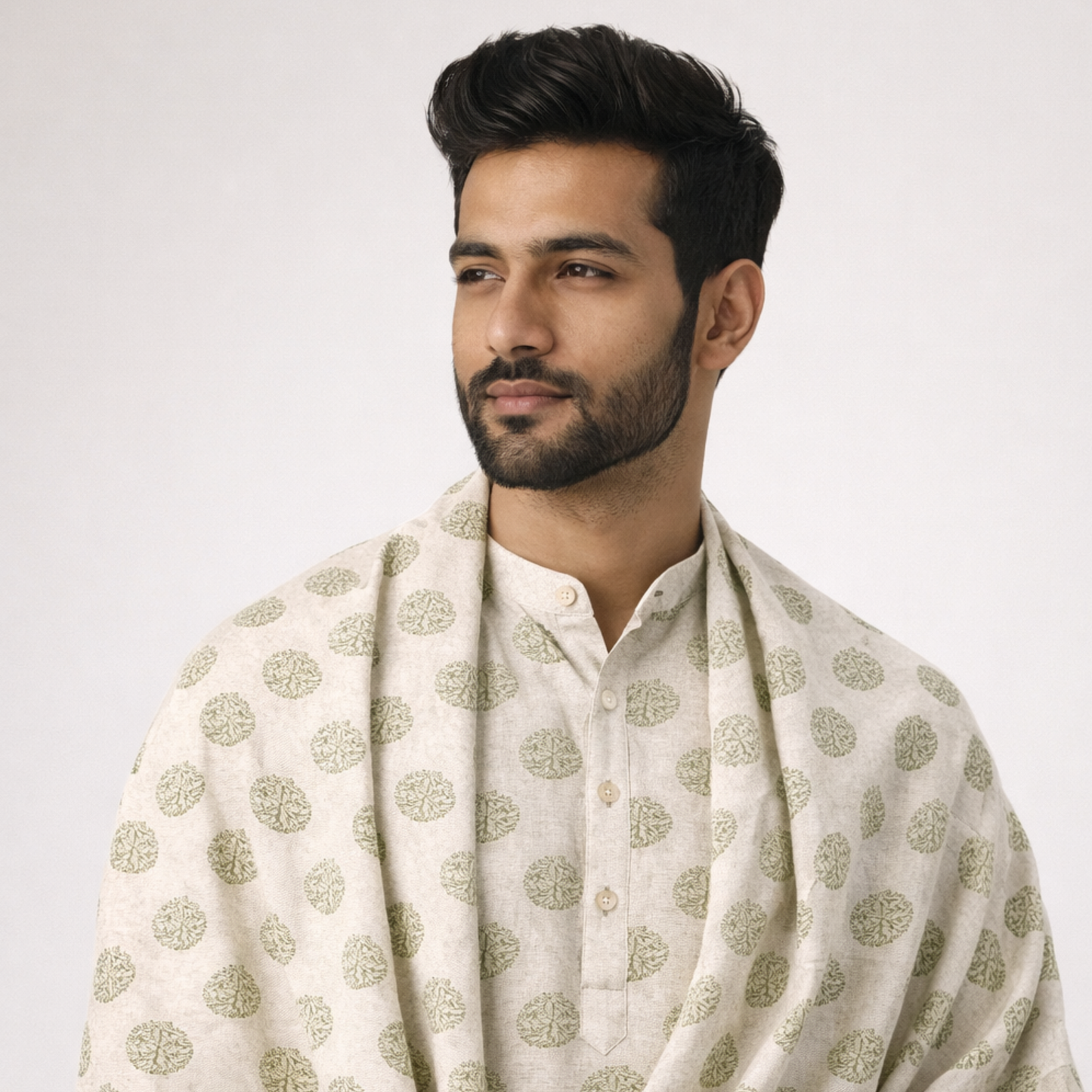 Booti Print Linen blend Fabric