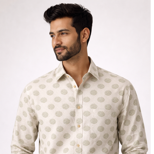 Booti Print Linen blend Fabric