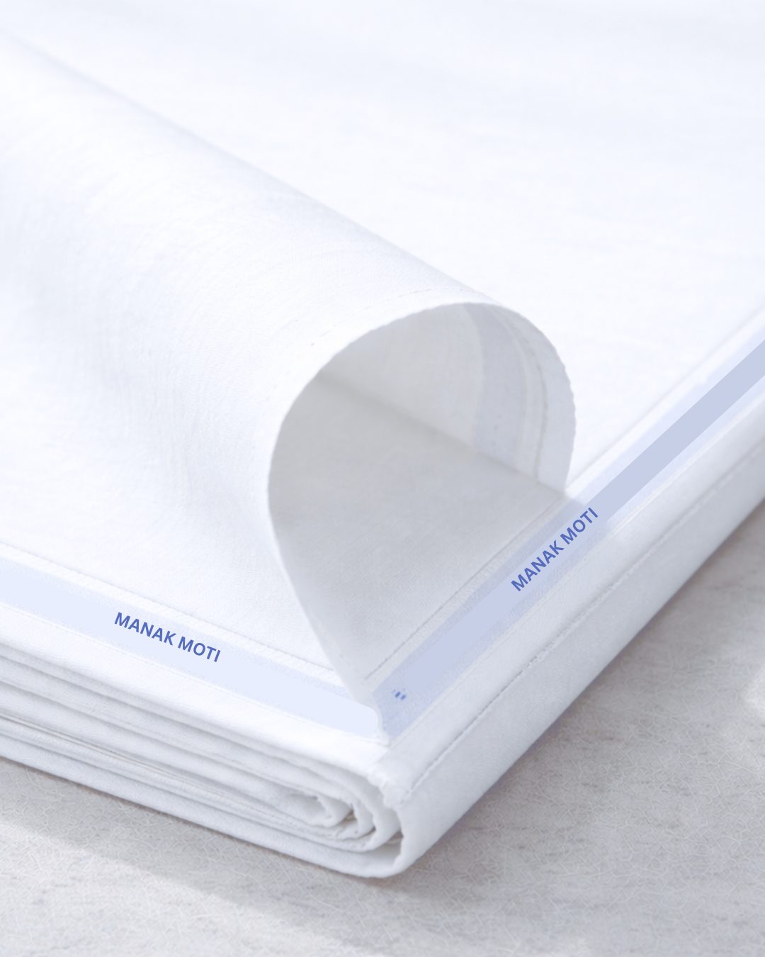 Manak Moti White Fabric — for Shirts & Kurtas
