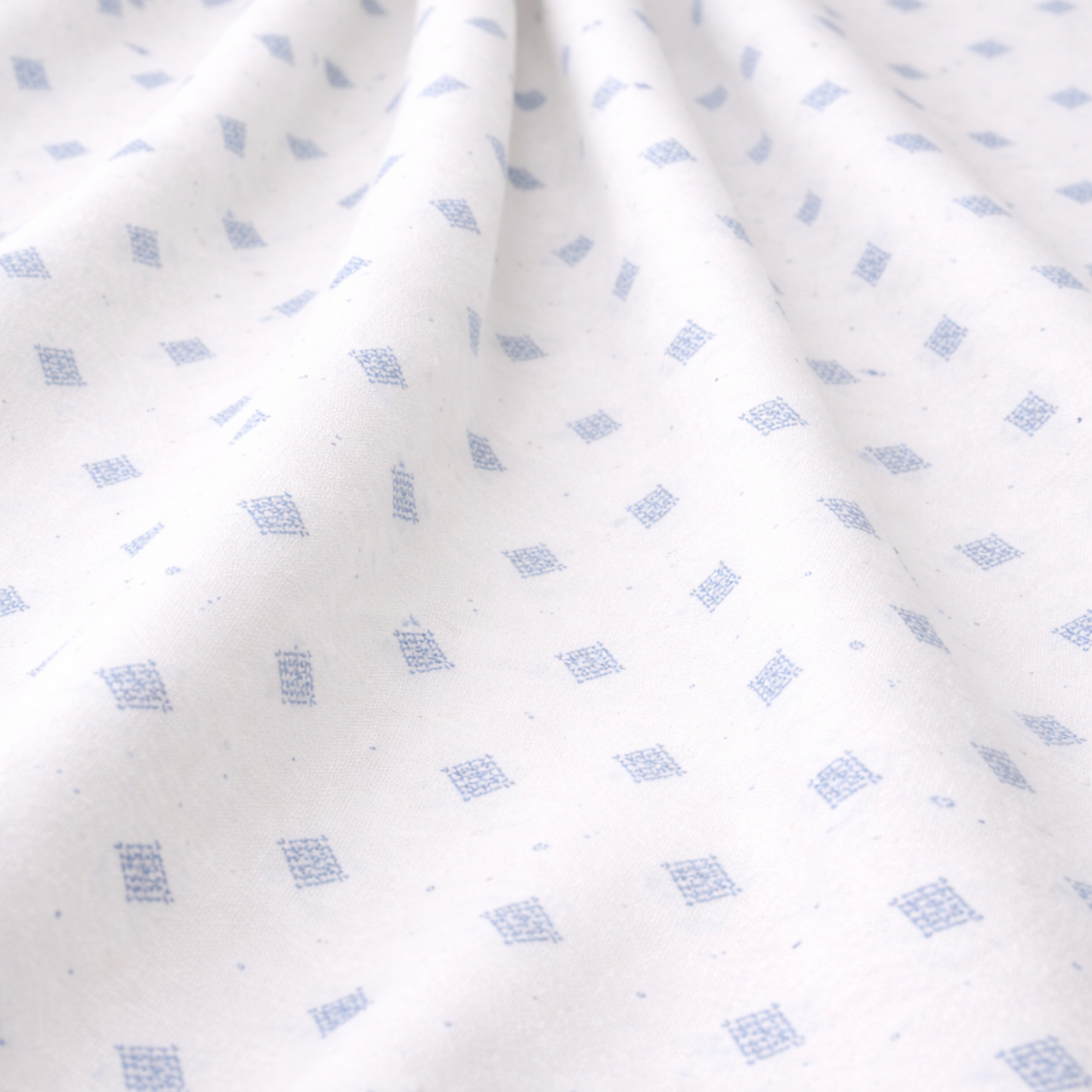 Geometric Buti Print Linen Blend Fabric