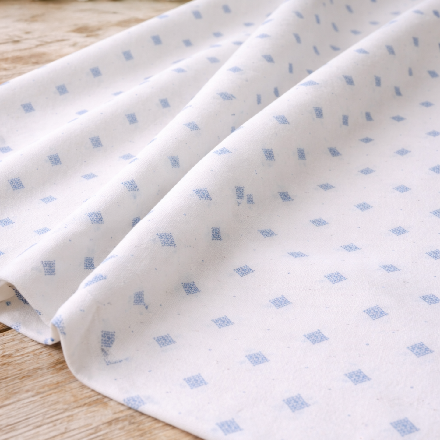 Geometric Buti Print Linen Blend Fabric