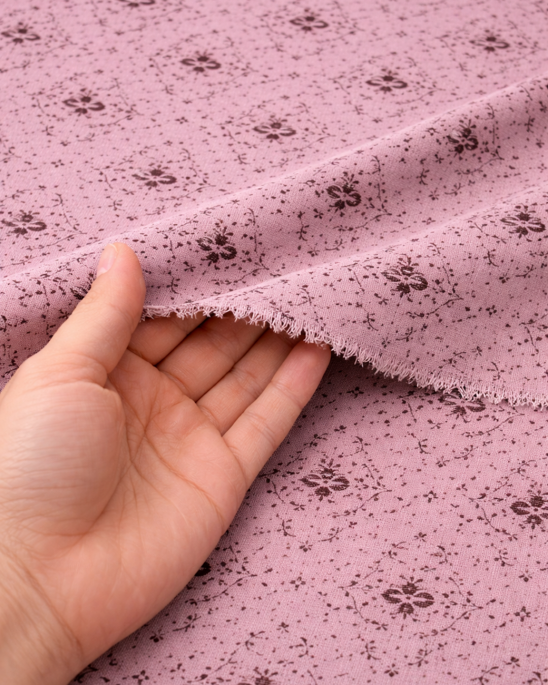 Dusty Rose Floral Printed Fabric Premium Cotton Fabric