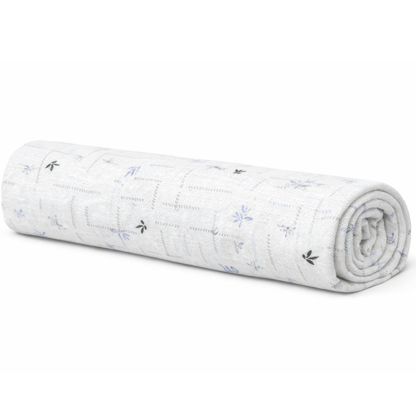 Scattered Leaf Linen Blend Print Fabric