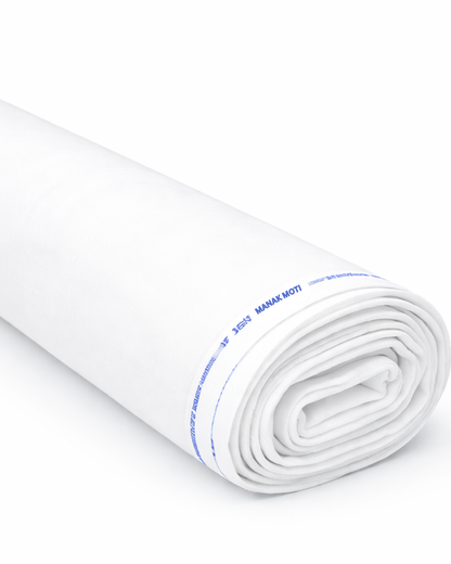 Manak Moti White Fabric — for Shirts & Kurtas