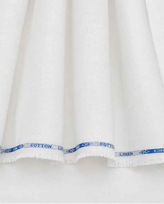 Max Slub (KING) 100% Pure Cotton White Fabric