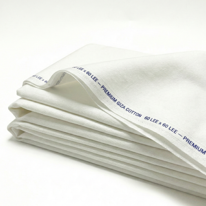 60 Lee x 60 Lee Premium Giza Cotton White Fabric — for Shirts & Kurtas