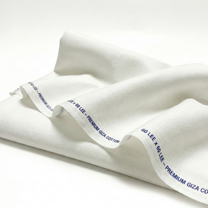 60 Lee x 60 Lee Premium Giza Cotton White Fabric — for Shirts & Kurtas