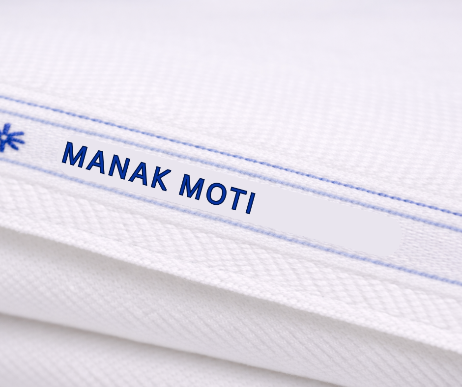 Manak Moti White Fabric — for Shirts & Kurtas
