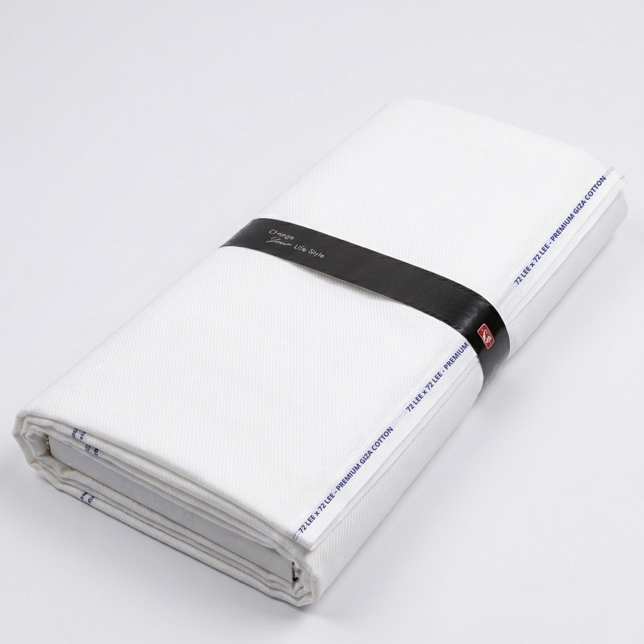 72 Lee x 72 Lee Premium Giza Cotton White Fabric — for Shirts & Kurtas