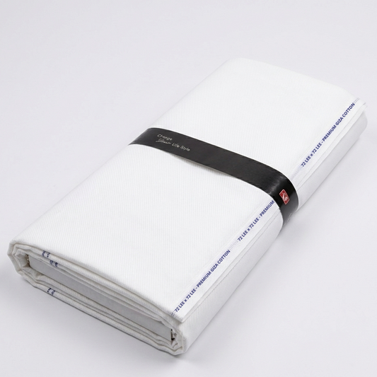 72 Lee x 72 Lee Premium Giza Cotton White Fabric — for Shirts & Kurtas