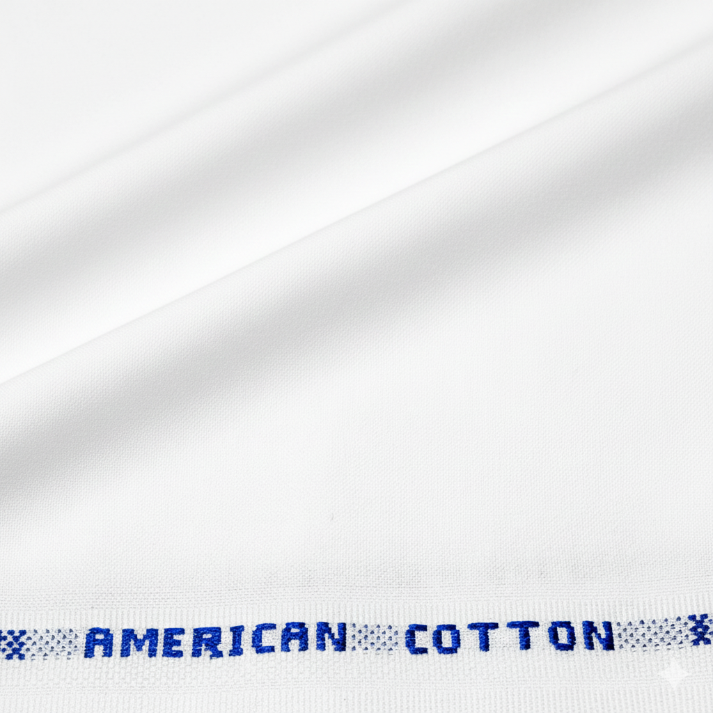 American Cotton White Fabric — for Shirts & Kurtas