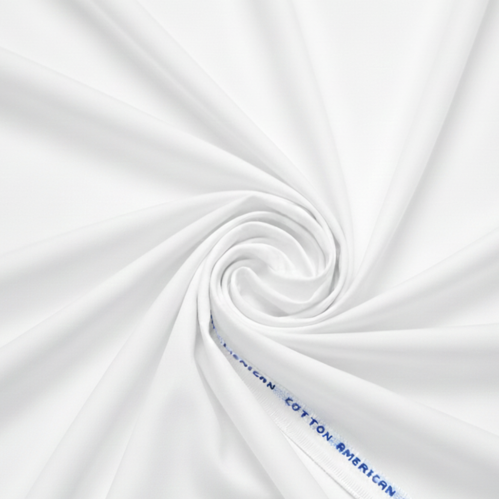 American Cotton White Fabric — for Shirts & Kurtas