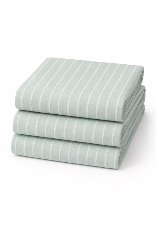 Mint Green Vertical Pin Stripe Cotton Fabric