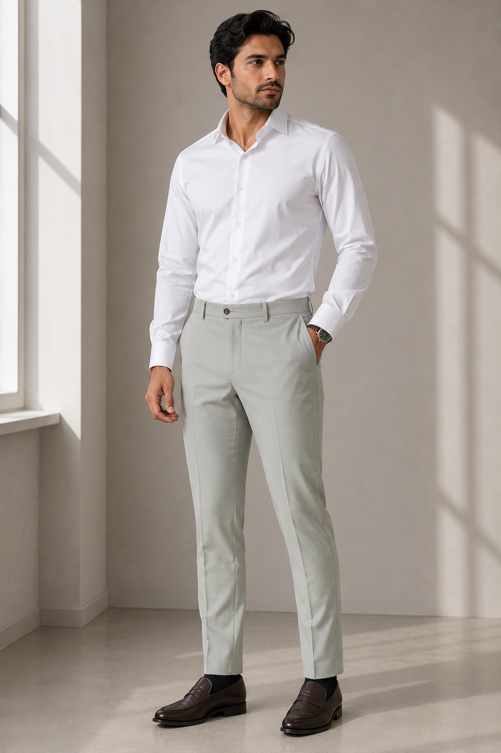 Silver Mist Linen — Trouser Fabric