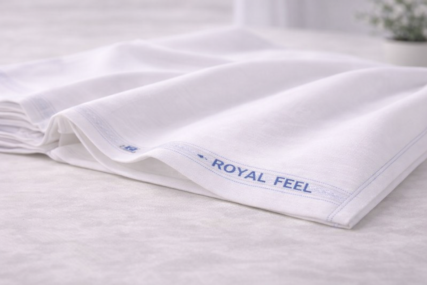 Royal Feel White Fabric — for Shirts & Kurtas