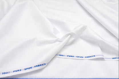 White 100% Pure Spun Fabrics for Shirts and Kurtas