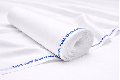 White 100% Pure Spun Fabrics for Shirts and Kurtas