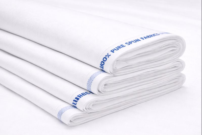 White 100% Pure Spun Fabrics for Shirts and Kurtas