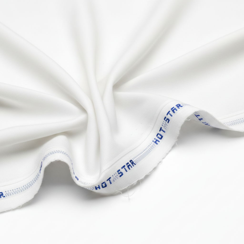 Hotstar White Fabric — for Shirts & Kurtas