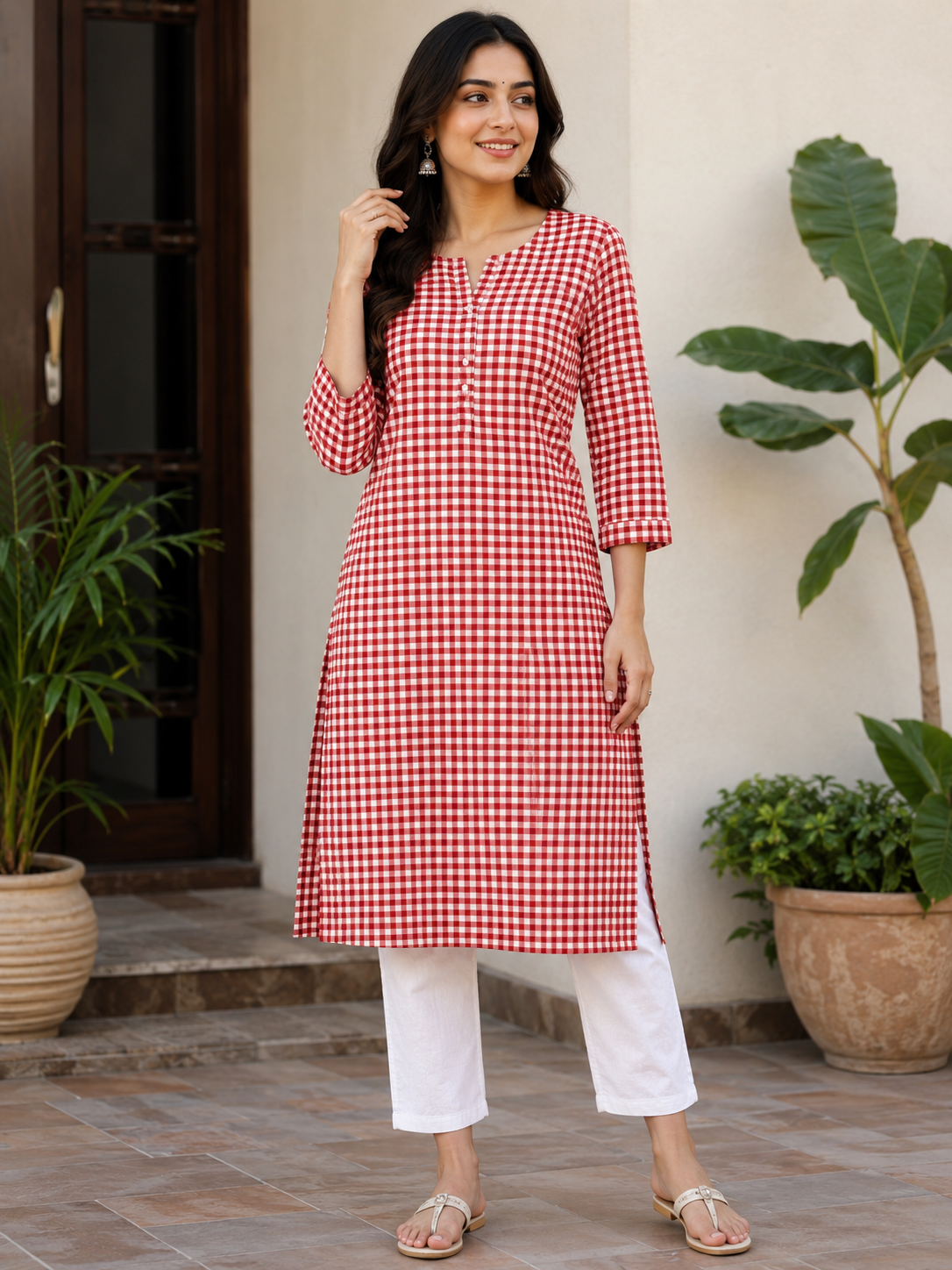 100% Cotton Seersucker (Gingham Checks) Soft Fabric for women