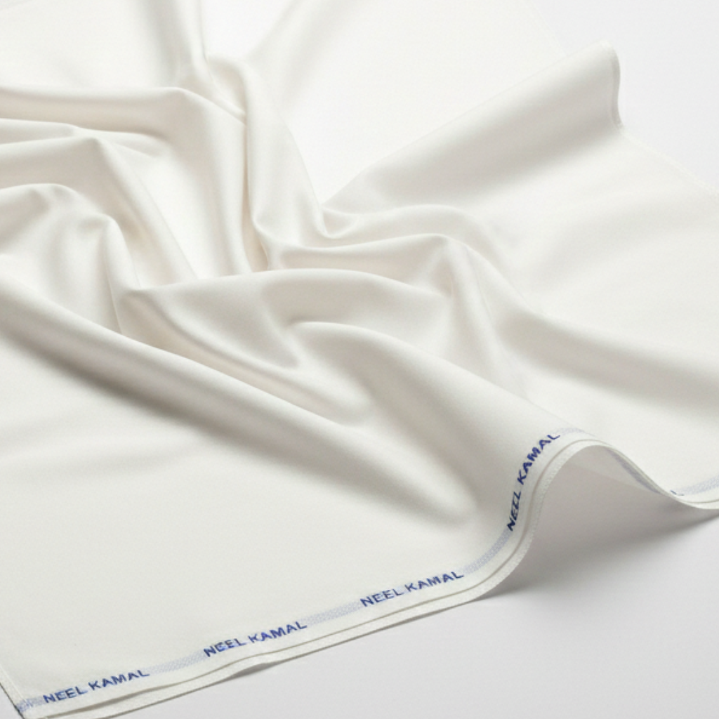 Neelkamal White Fabric — for Shirts & Kurtas