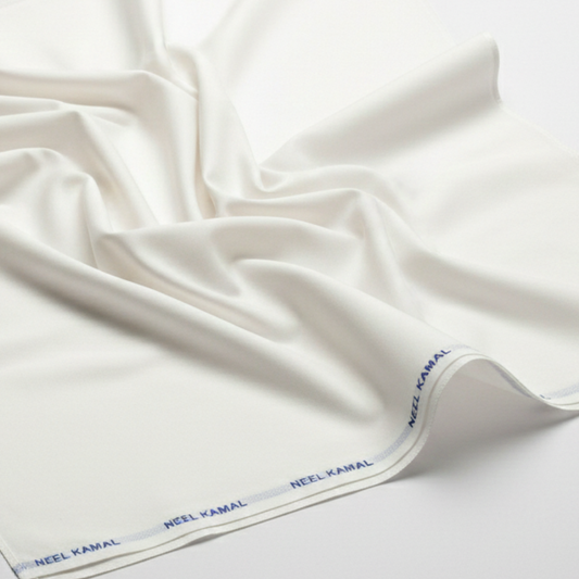 Neelkamal White Fabric — for Shirts & Kurtas