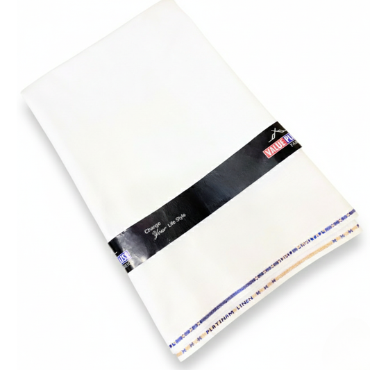 Platinam Linen White Fabric – Premium Quality for Shirts & Kurtas