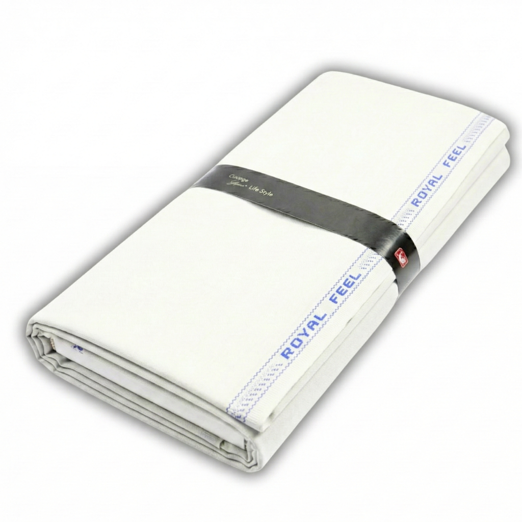 Royal Feel White Fabric — for Shirts & Kurtas