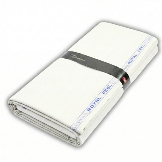 Royal Feel White Fabric — for Shirts & Kurtas