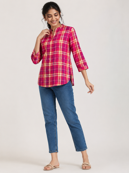 100% Cotton Madras Check Fabric