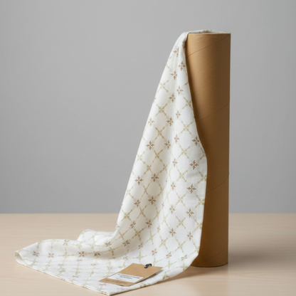 Berry Slub Geometric Luxury Print Design Fabric