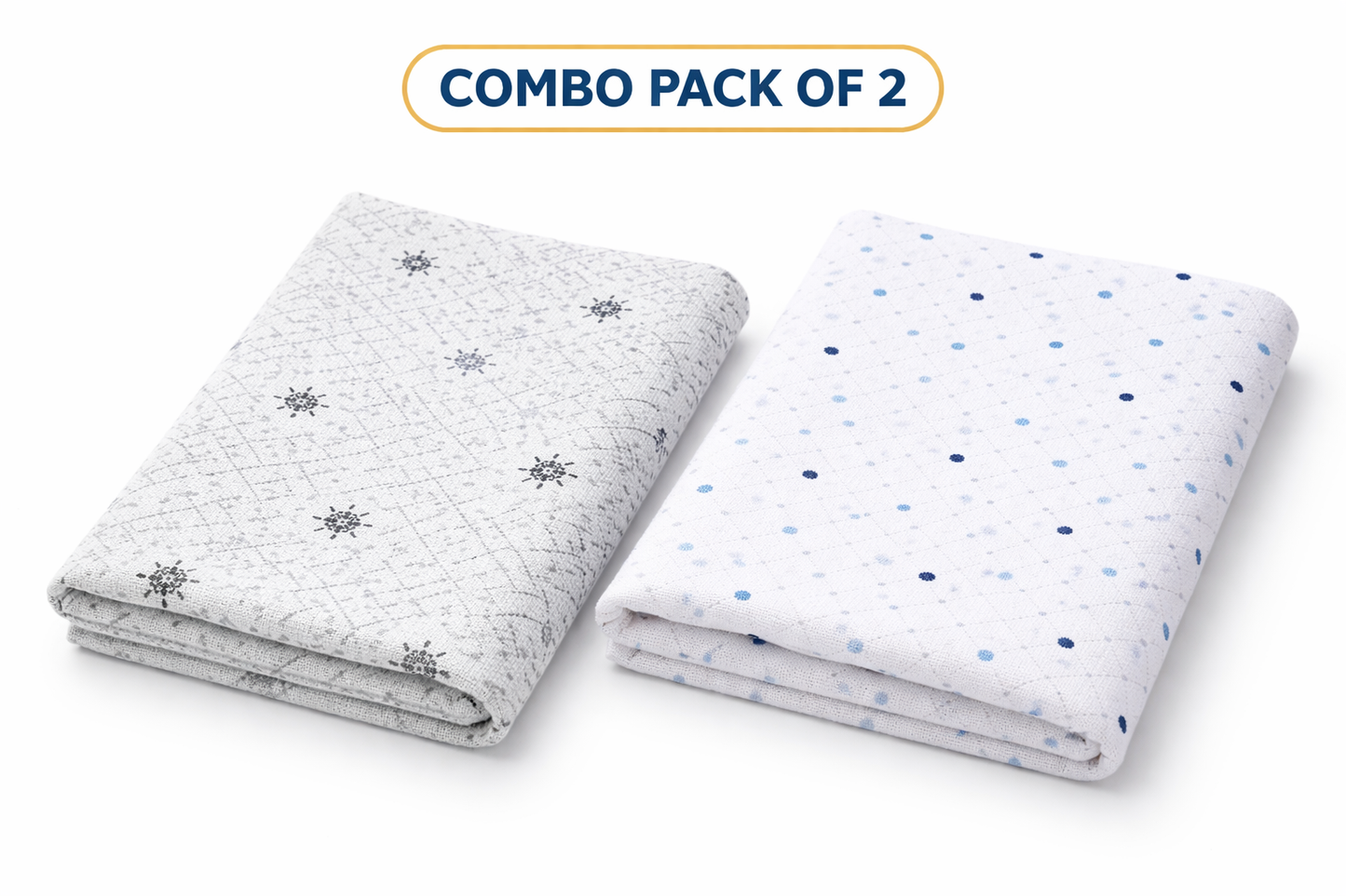 Combo pack Of 2- Abstract Floral Buti & Polka Dot Printed fabric