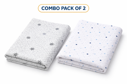 Combo pack Of 2- Abstract Floral Buti & Polka Dot Printed fabric