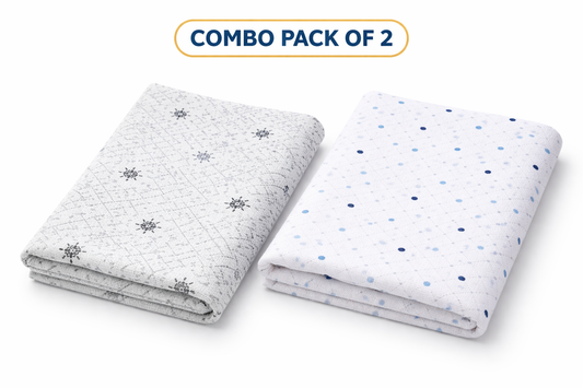Combo pack Of 2- Abstract Floral Buti & Polka Dot Printed fabric