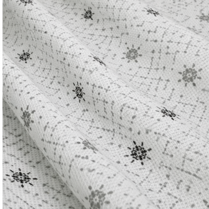 Abstract Floral Buti with Dotted Swirl Pattern Delight Print  Fabric for Shirts