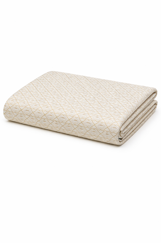 Royal Beige Cotton Linen Print Fabric