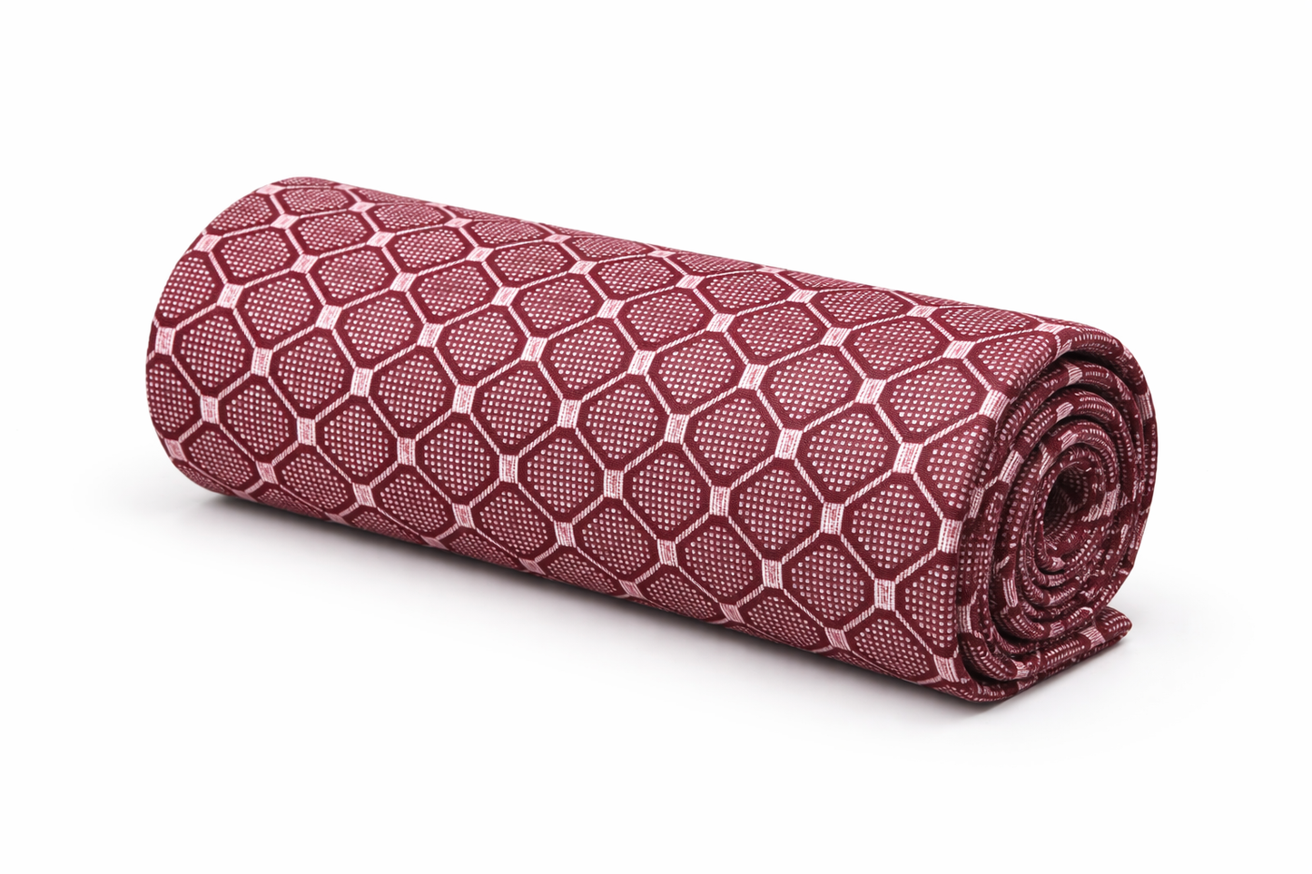 Maroon Honeycomb Geometric Print Premium Cotton Fabric